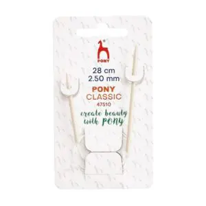 Pony Circular Knitting Pins Fixed Sock Needles 28cm x 2.50mm