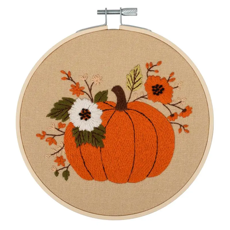 Trimits Pumpkin Embroidery Kit with Hoop