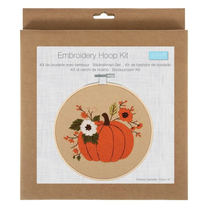 Trimits Pumpkin Embroidery Kit with Hoop