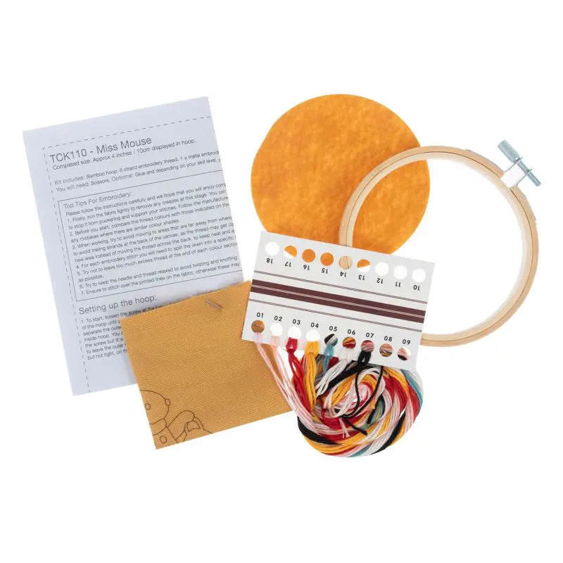 Trimits Mini Miss Mouse Embroidery Kit with Hoop