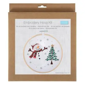 Trimits Christmas Snowman Embroidery Kit with Hoop