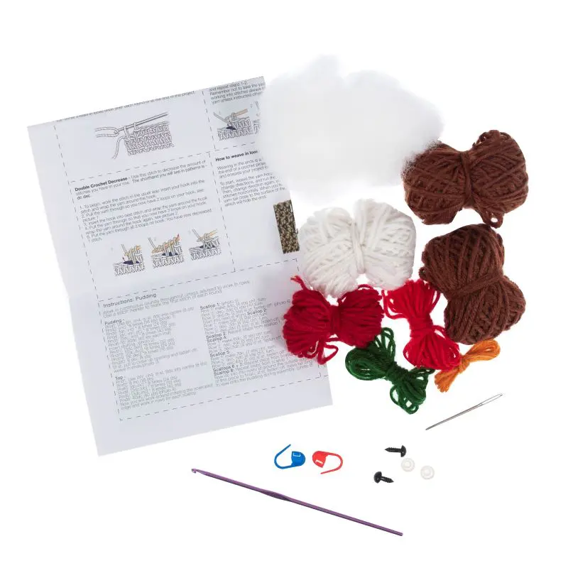 Trimits Crochet Amigurumi Christmas Robin & Pudding Kit