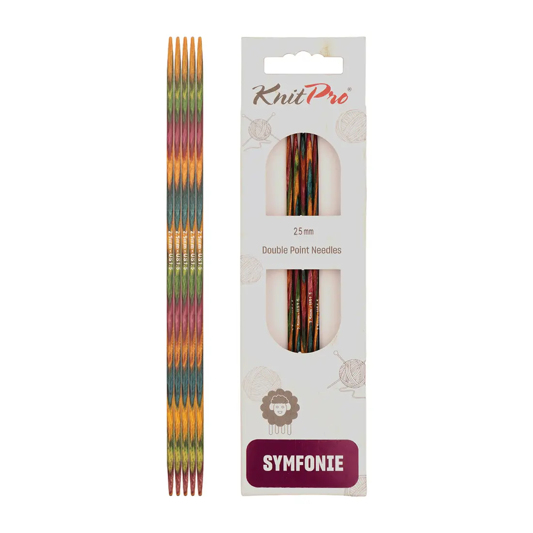 KnitPro Symfonie 2 Set Of 5 Double Pointed Needles