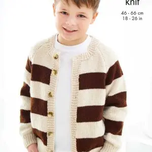 King Cole 6528 Child's Sweater & Cardigan Knitting Pattern