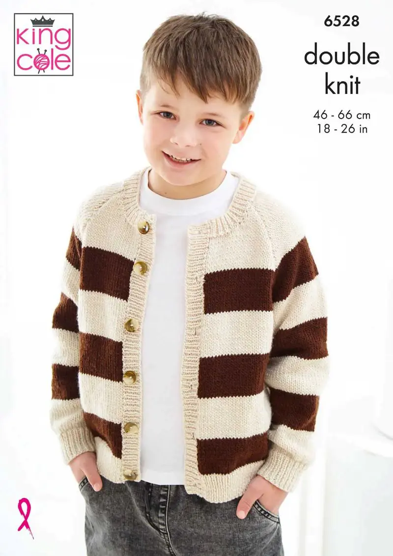 King Cole 6528 Child's Sweater & Cardigan Knitting Pattern