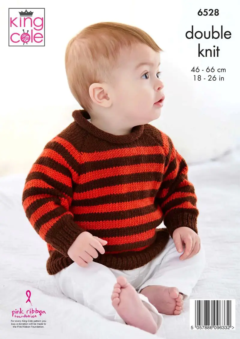 King Cole 6528 Child's Sweater & Cardigan Knitting Pattern