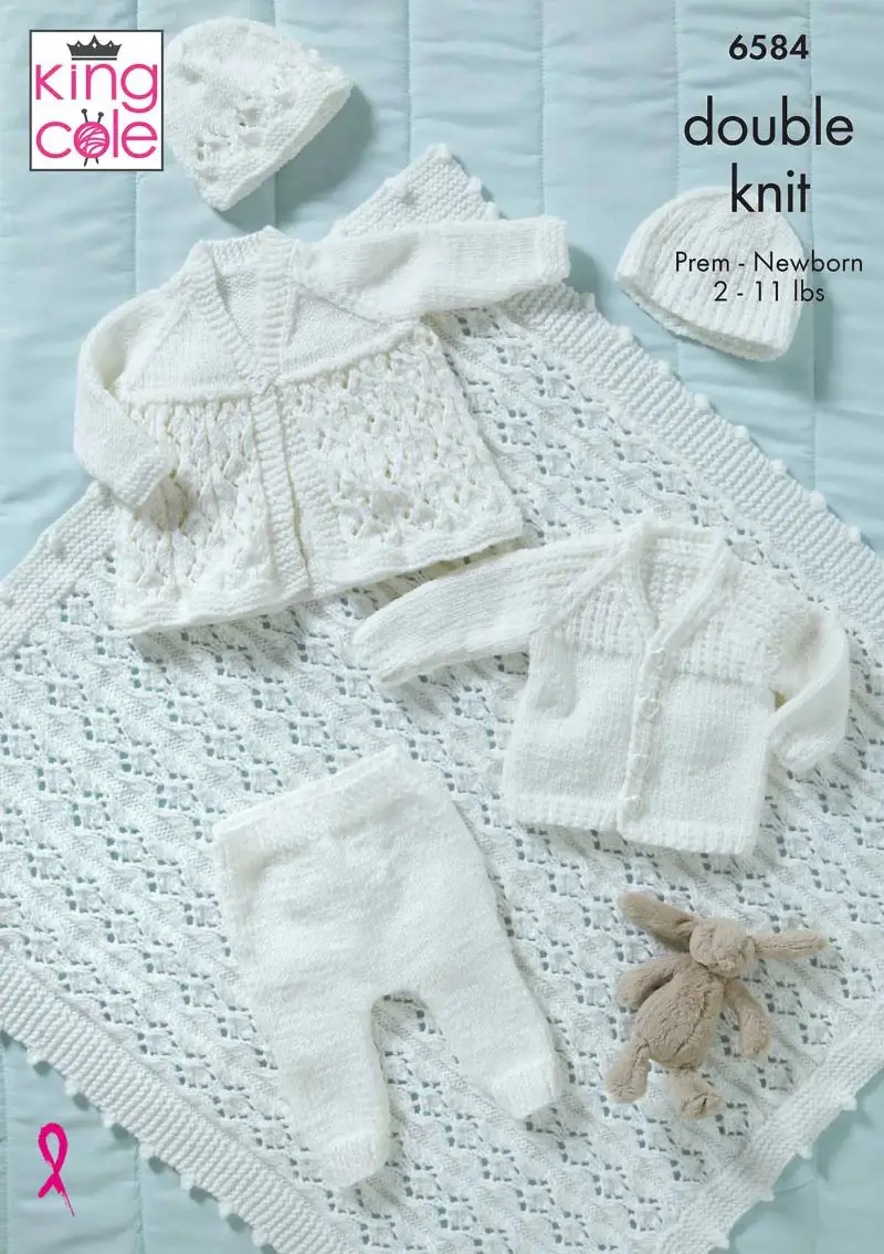 King Cole 6584 Baby DK Premature to Newborn Knitting Pattern