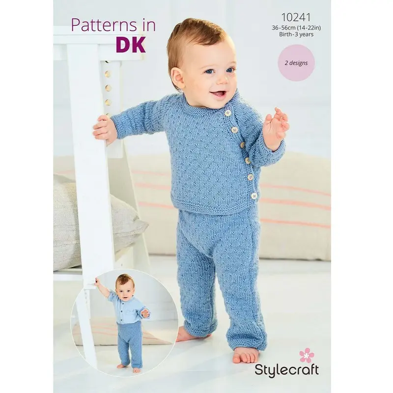 Stylecraft 10241 Baby DK Cardigan & Trousers Knitting Pattern