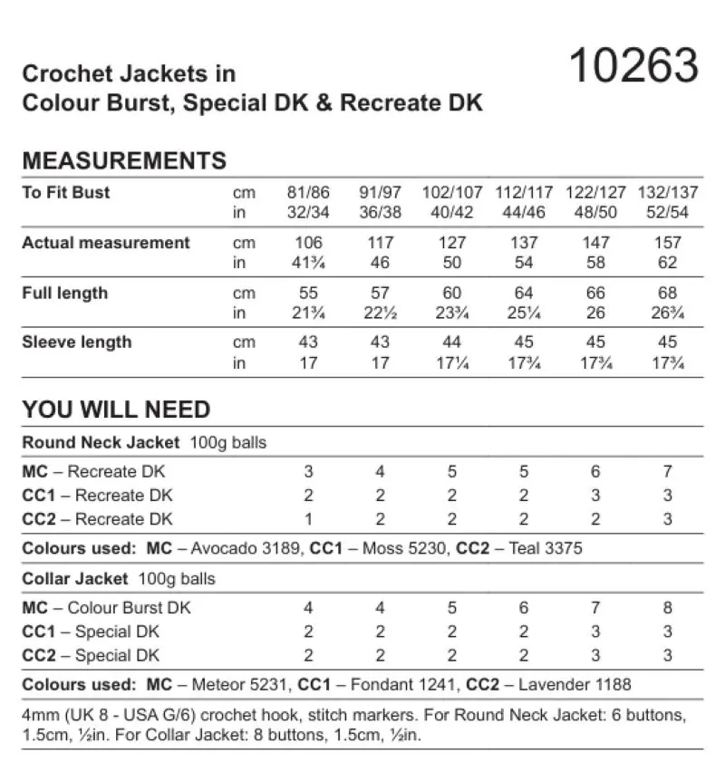 Stylecraft 10263 Adult DK Crochet Jackets Pattern