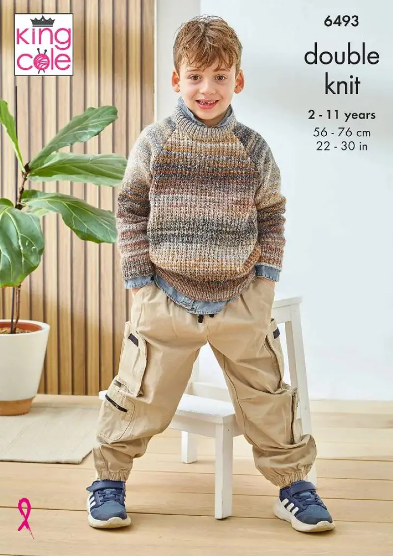 King Cole 6493 Children's DK Sweater Knitting Pattern
