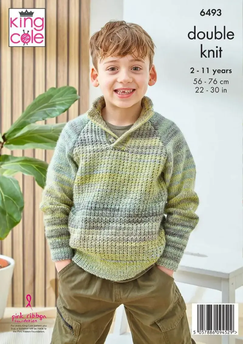 King Cole 6493 Children's DK Sweater Knitting Pattern
