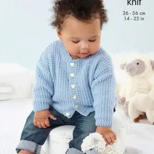 King Cole 6542 Baby DK Cardigan Knitting Pattern
