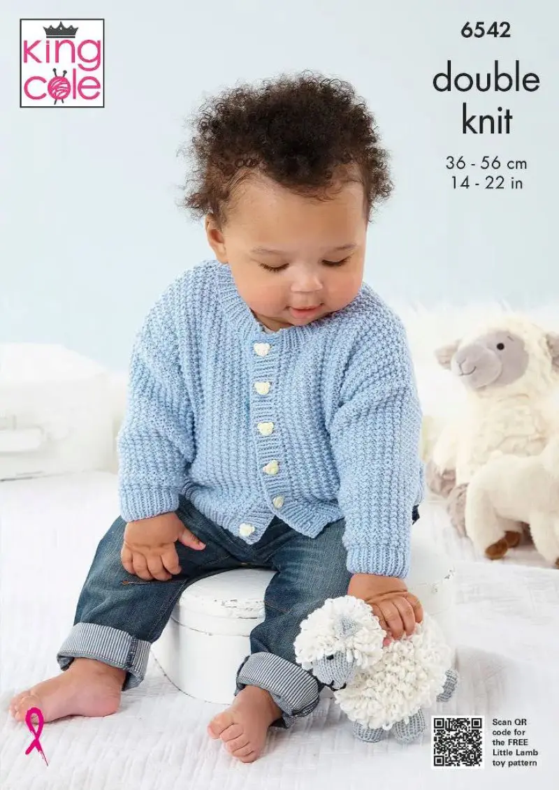 King Cole 6542 Baby DK Cardigan Knitting Pattern