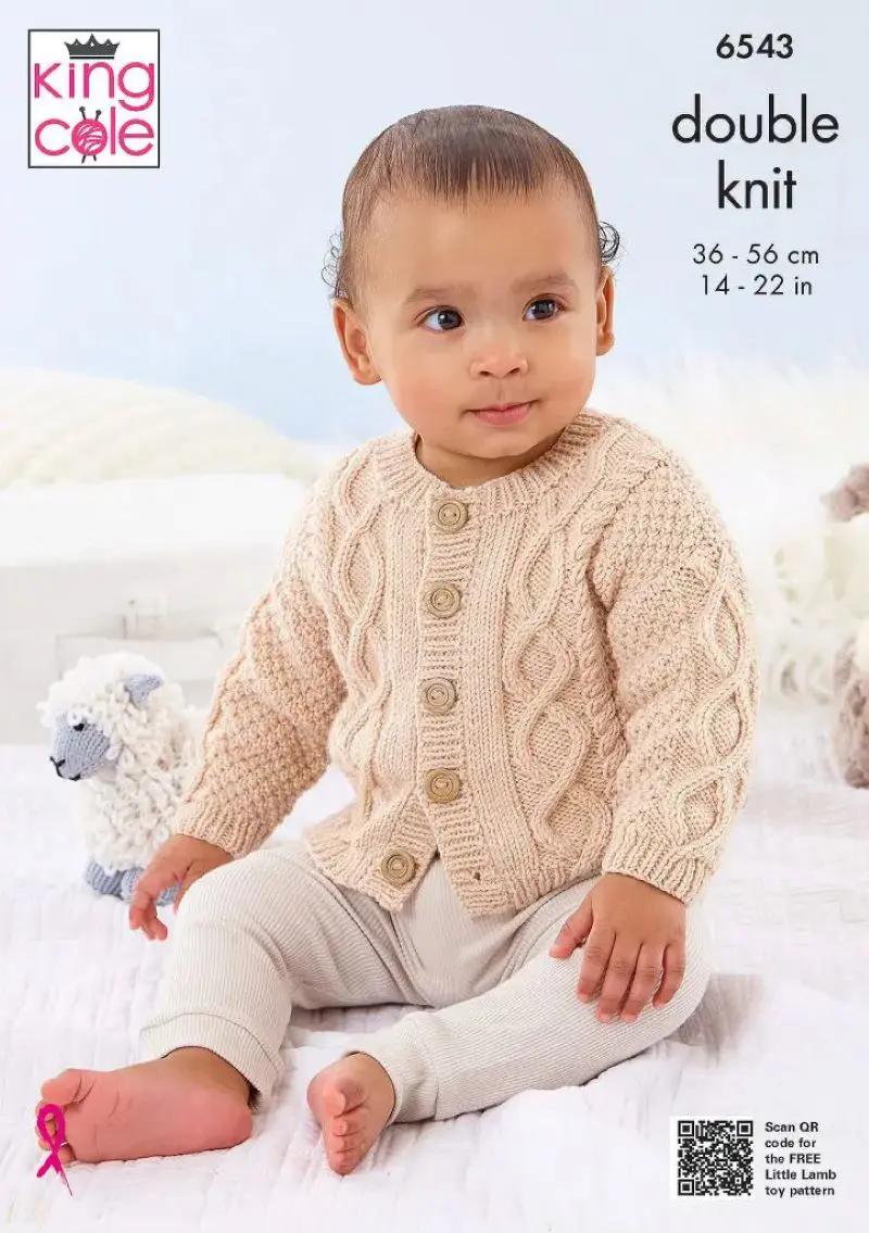 King Cole 6543 Baby DK Cardigans & Sweaters Knitting Pattern