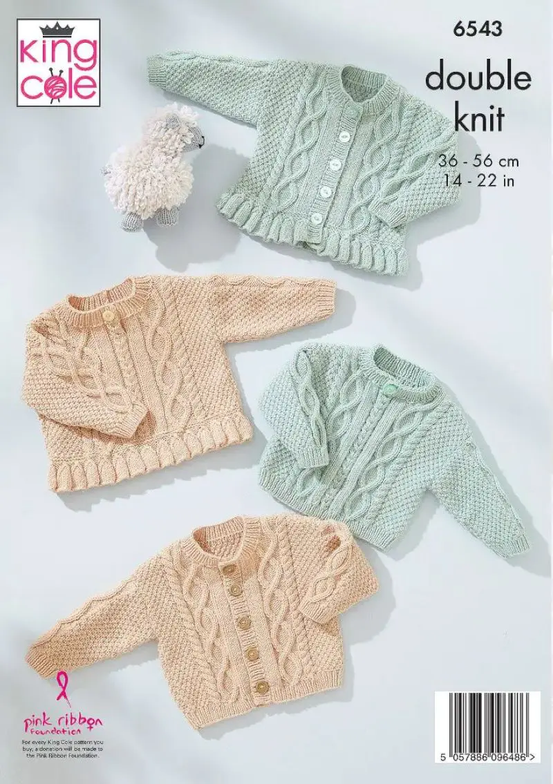 King Cole 6543 Baby DK Cardigans & Sweaters Knitting Pattern