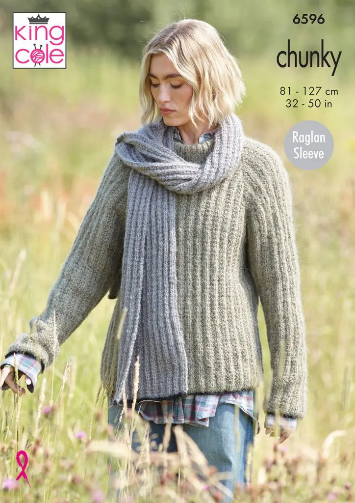 King Cole 6596 Chunky Adult Sweater Cardigan Knitting Pattern