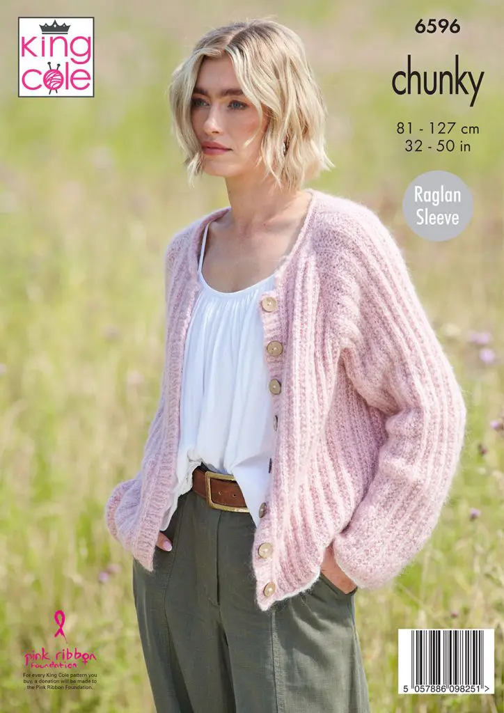 King Cole 6596 Chunky Adult Sweater Cardigan Knitting Pattern