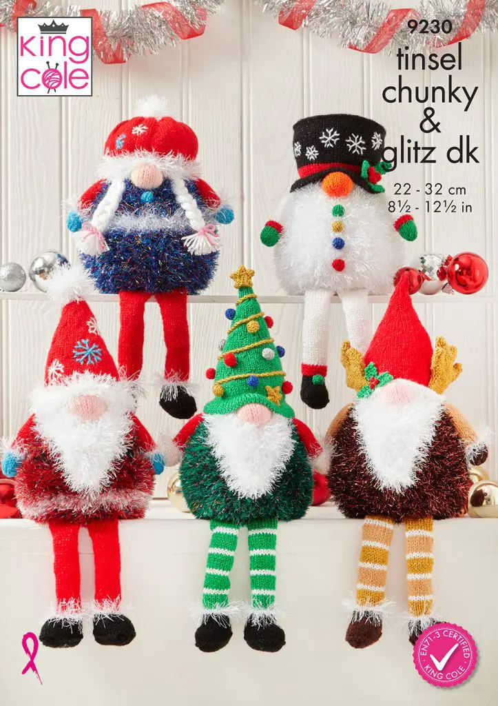 King Cole 9230 Knitted Christmas Gonks Knitting Pattern