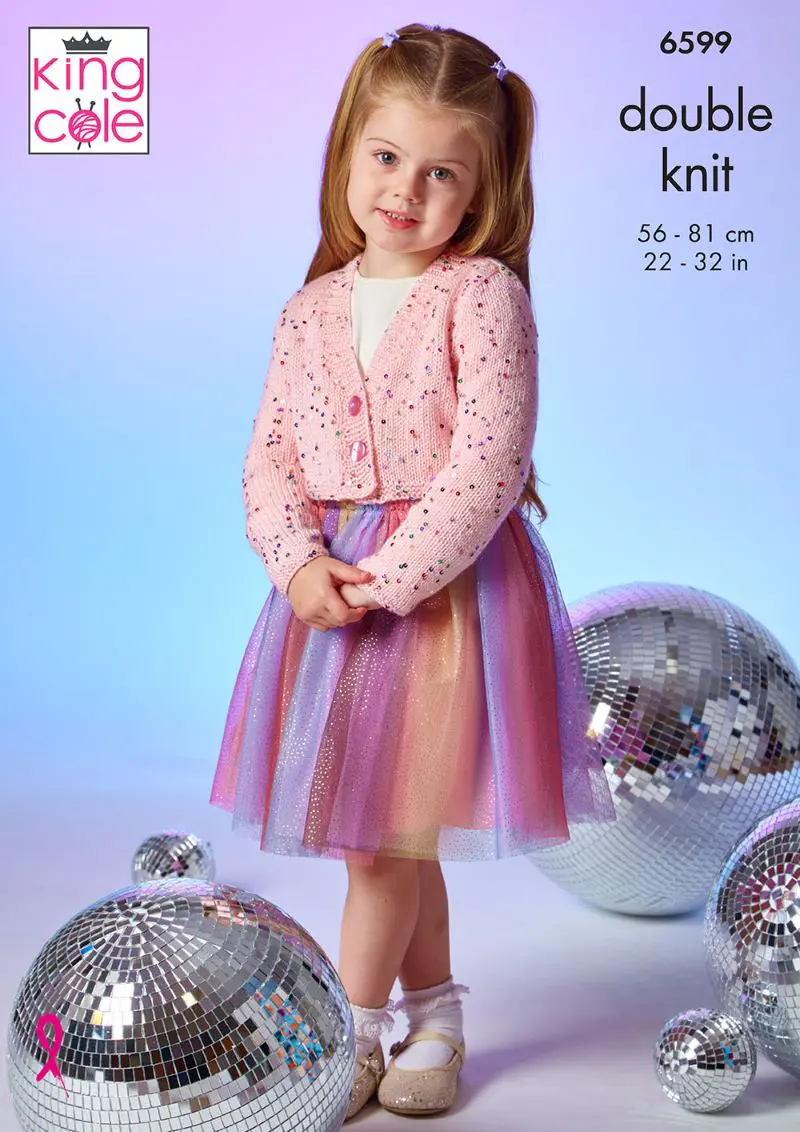 King Cole 6599 Children's DK Cardigan Knitting Pattern