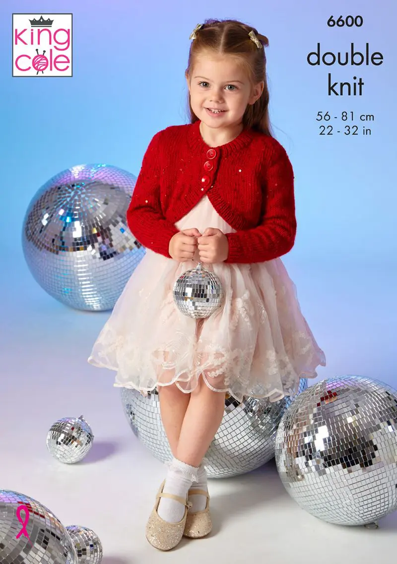 King Cole 6600 Children's DK Cardigan Knitting Pattern