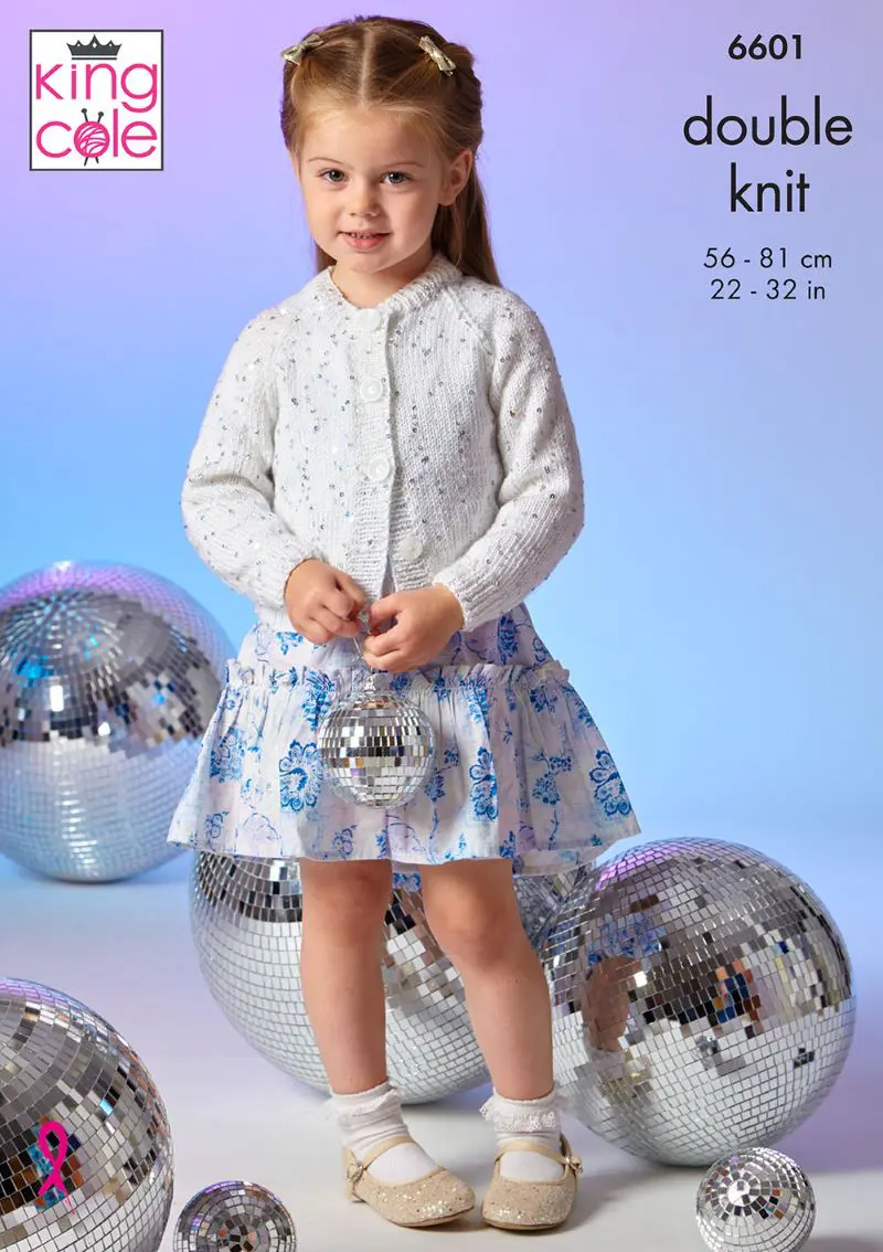 King Cole 6601 Children's DK Cardigan Slipover Knitting Pattern