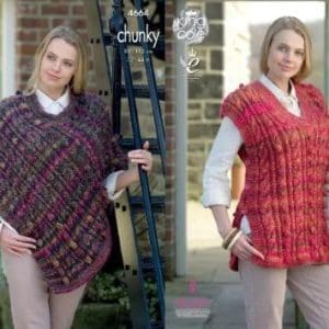 King Cole 4664 Knitting Pattern Chunky Cape Tabard