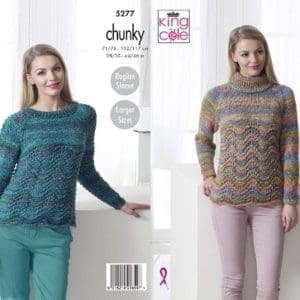 King Cole 5277 Pattern Adult Chunky Sweaters Knitting