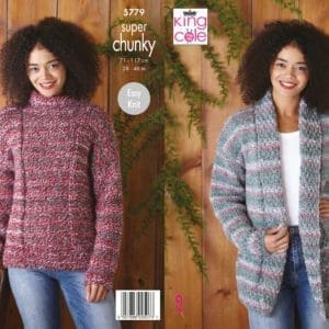 king cole 5579 adult super chunky knitting pattern