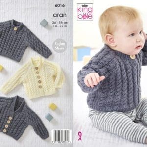 king cole 6016 baby aran knitting pattern