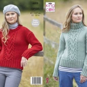 king cole 6098 adult aran knitting pattern