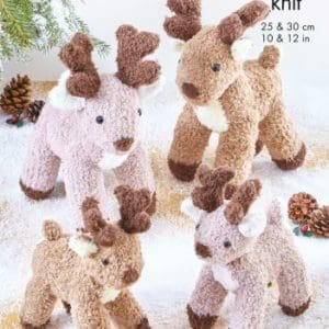 King cole 9167 reindeer christmas teddy toy knitting pattern