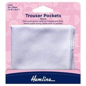 hemline white cotton trouser pockets