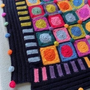 spots and stripes crochet blanket