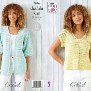 King cole 5876 adult dk crochet cardigan top pattern