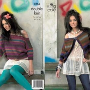 King Cole 3214 Adult DK Cardigan Top Knitting Pattern