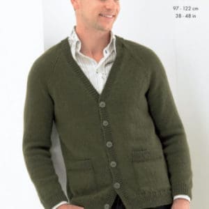 King Cole 3271 Adult DK Cardigan Sweater Knitting Pattern