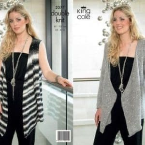 King Cole 3377 Adult DK Cardigan Waistcoat Knitting Pattern