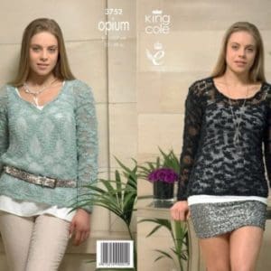 King Cole 3752 Adult DK Sweaters Knitting Pattern