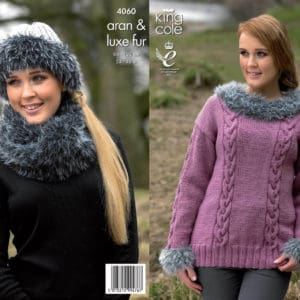 King Cole 4060 Aran Sweater Knitting Pattern