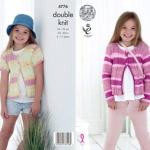 King Cole 4776 Knitting Pattern Girls Cardigans DK