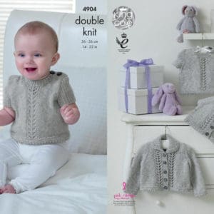 King Cole 4904 DK Babies Cardigan Sweater Knitting Pattern