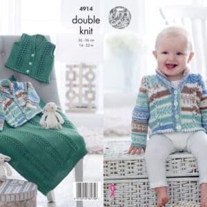 King Cole 4914 DK Jacket Blanket Knitting Pattern