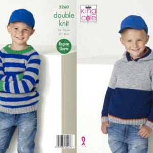 King Cole 5260 DK Knitting Childrens Sweater Hoodie