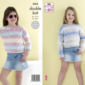 King Cole 5423 DK Child Sweater Knitting Pattern