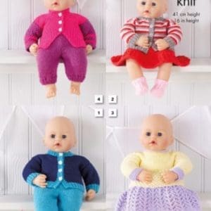 King Cole 5571 DK Dolls Clothes Knitting Pattern