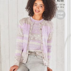 King Cole 5696 Adult DK Cardigan Sweater Knitting Pattern