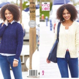 King Cole 5746 DK Cardigan Sweater Knitting Pattern