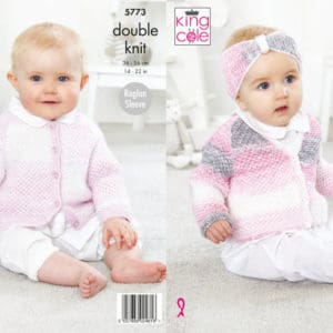 King Cole 5773 Baby DK Cardigan Knitting Pattern