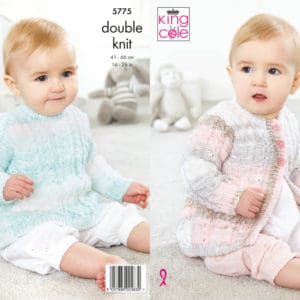 King Cole 5775 Baby DK Cardigan Tunic Knitting Pattern