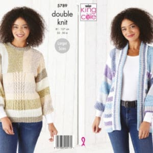 King Cole  5789 DK Sweater jacket Knitting Pattern